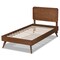 Baxton Studio Leola Mid-Century Modern Transitional Walnut Brown Finished Wood Twin Size Platform Bed 187-11163-11159-Zoro - alternate 2